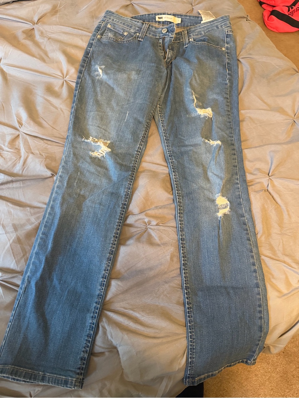Levi's Distressed Blue Wide Leg Jeans